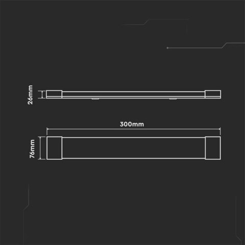 Oprawa V-TAC 10W LED Liniowa Natynkowa 30cm 120Lm/W VT-8310 6500K 1200lm 3 Lata Gwarancji