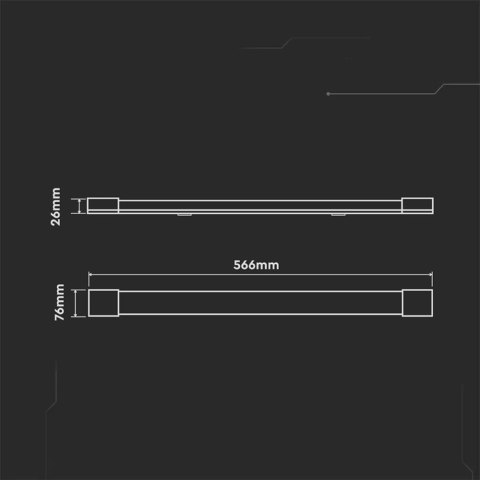 Oprawa V-TAC 20W LED Liniowa Natynkowa 60cm 120Lm/W VT-8320 4000K 2400lm 3 Lata Gwarancji