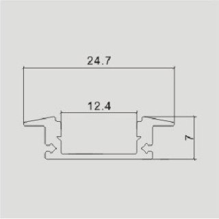 Profil Basic wpuszczany średni srebrny 2,0m anodow