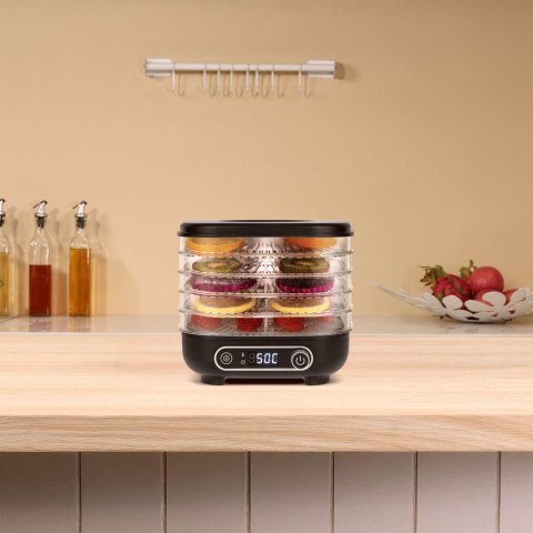 Suszarka do grzybów , warzyw , owoców , 300W , 5 sit , wyświetlacz , termoobieg , TEESA