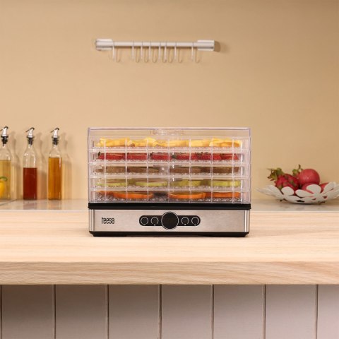 Suszarka do grzybów , warzyw , owoców , 400W , 5 sit, wyświetlacz, termoobieg, TEESA