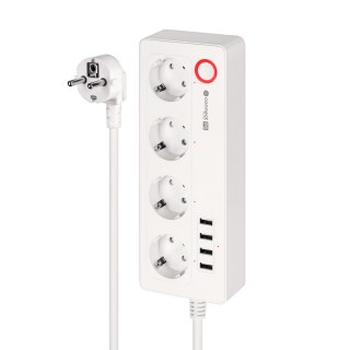 Listwa sieciowa Kruger&Matz 4 gniazda typu niemieckiego i 4xUSB 2100 mA Connect P6 Tuya
