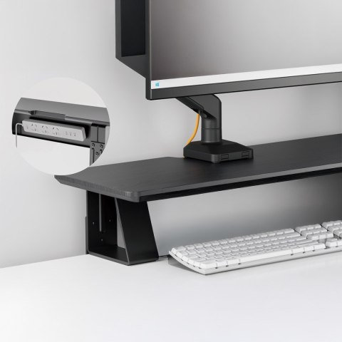 Szeroka półka nad biurko HUGEL11 Czarna 80 cm