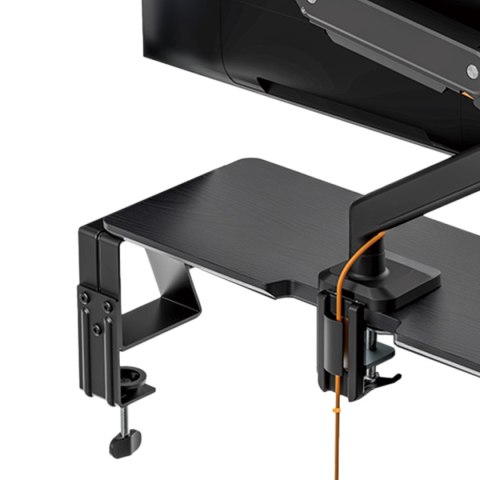 Szeroka półka nad biurko HUGEL11 Czarna 80 cm