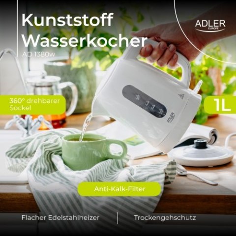 Adler Czajnik elektryczny 1,0 L | STRIX | Obrotowa podstawa |