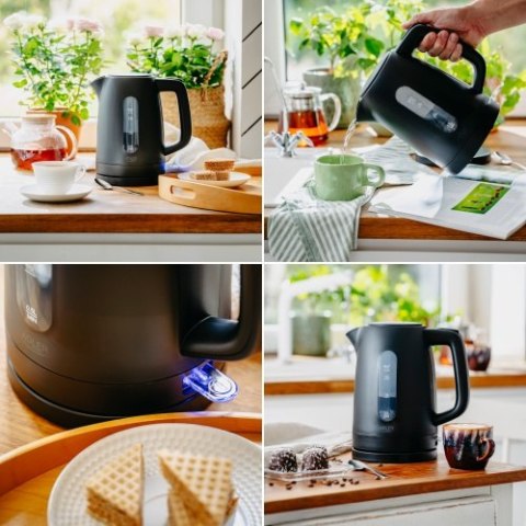 Adler Czajnik elektryczny 1,7 L | STRIX | Płaska grzałka | Automatyczne wyłączanie | czarny