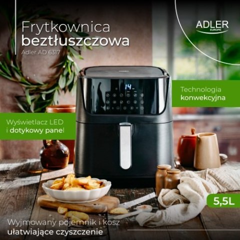 Adler Frytkownica beztłuszczowa - 12 programów 5,5 L - Air Fryer