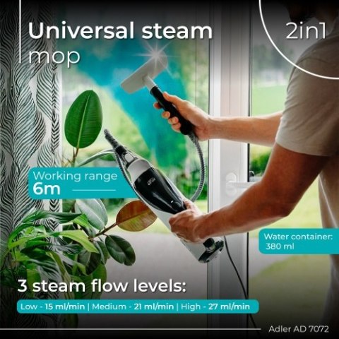 Adler Mop i myjka Parowa 2w1 - Zestaw Akcesoriów