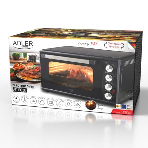 Adler Piekarnik elektryczny 42L | Ruszt do pieczenia | Rożen