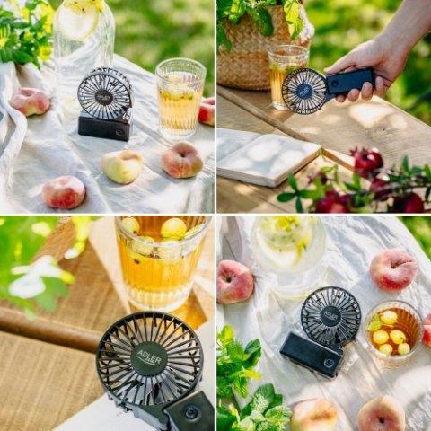 Adler Wentylator przenośny | Składana rączka | Na baterie AA