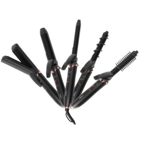 Adler Zestaw do stylizacji włosów 5 w 1 | Powłoka ceramiczna | Lokówka | Prostownica | Karbownica | Falownica