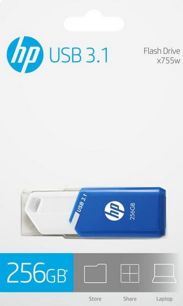 Pendrive 256GB USB 3.1 niebieski HP Inc. HPFD755W-256