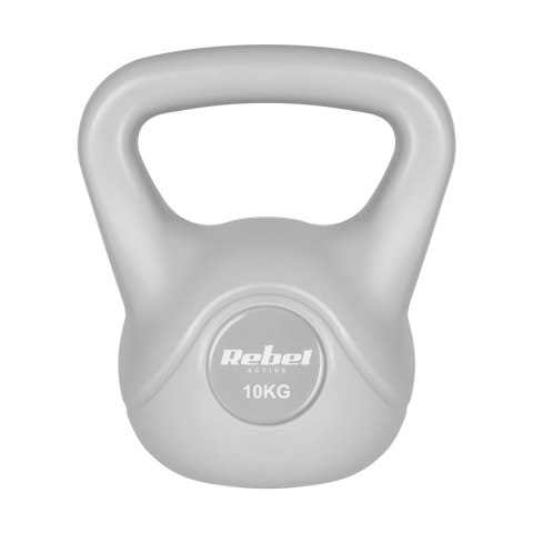 Kettlebell bitumiczny 10 kg szary REBEL ACTIVE