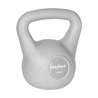 Kettlebell bitumiczny 14 kg szary REBEL ACTIVE