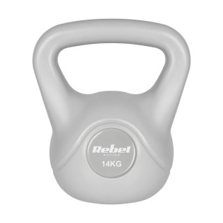 Kettlebell bitumiczny 14 kg szary REBEL ACTIVE