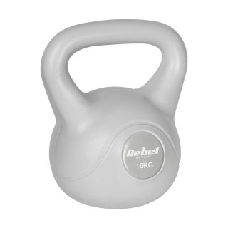 Kettlebell bitumiczny 16 kg szary REBEL ACTIVE