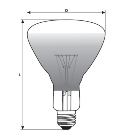 Lampa grzewcza promiennik IR kwoka 150W E27 230V biały Helios