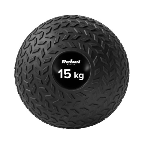 Mała piłka lekarska do ćwiczeń rehabilitacyjna Slam Ball 23cm 15kg, REBEL ACTIVE