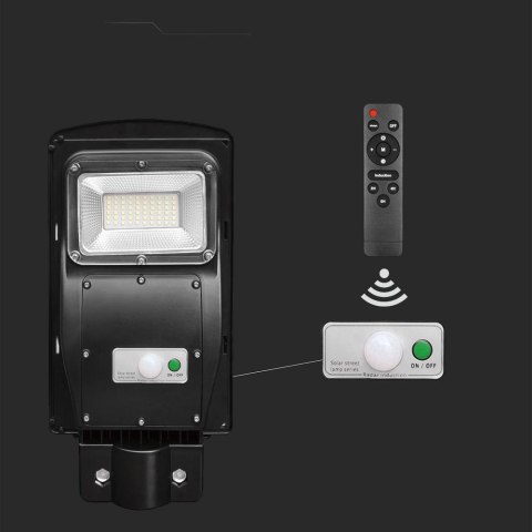 Naświetlacz Oprawa Uliczna LED Solarna V-TAC 6W Czarny VT-ST63W 6000K 800lm