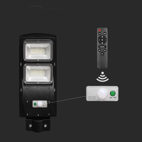 Naświetlacz Oprawa Uliczna LED Solarna V-TAC 8W Czarny VT-ST120W 6000K 1000lm