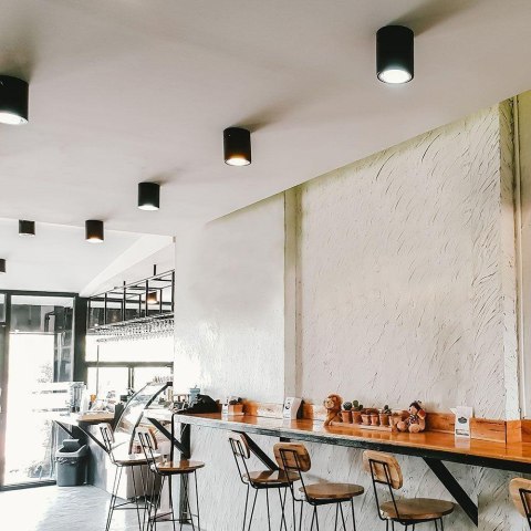 Oprawa V-TAC Aluminiowa GU10 Okrągła Natynkowa Tuba Czarna 70x107mm VT-802