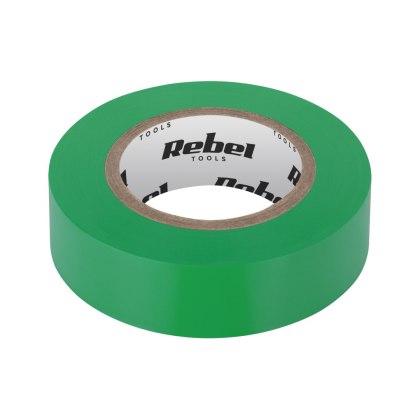 Taśma izolacyjna klejąca REBEL (0,13 mm x 19 mm x 10 yd) zielona