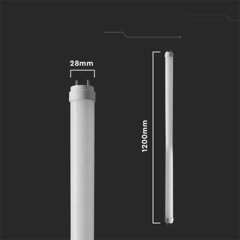 Tuba Świetlówka LED T8 Szklana V-TAC 120cm 18W z starterem VT-1221 3000K