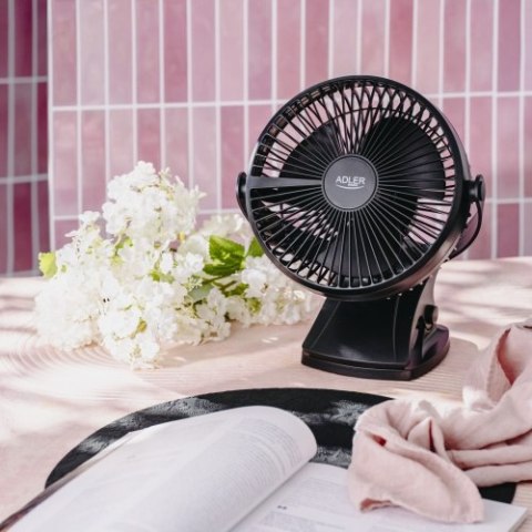 Adler Wentylator biurkowy z klipsem |Akumulatorowy| 15,5 cm | 360° obrót| USB-C |