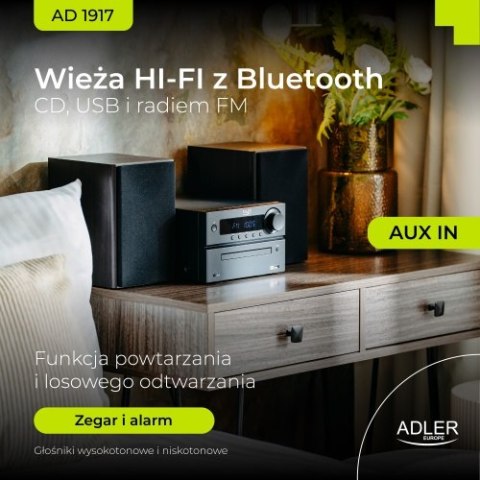 Adler Wieża HI-FI z Bluetooth, CD, USB i radiem FM