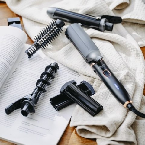 Adler Zestaw do stylizacji włosów 5 w 1 | Powłoka ceramiczna | Lokówka | Prostownica | Karbownica | Falownica