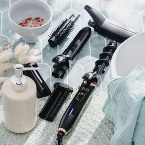 Adler Zestaw do stylizacji włosów 5 w 1 | Powłoka ceramiczna | Lokówka | Prostownica | Karbownica | Falownica
