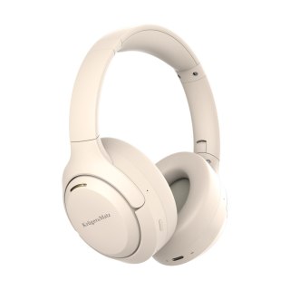 Bezprzewodowe słuchawki nauszne z ANC , Kruger&Matz F8A , beżowe