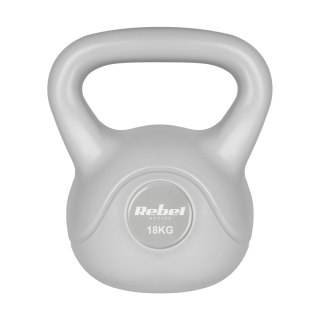 Kettlebell bitumiczny 18 kg szary REBEL ACTIVE