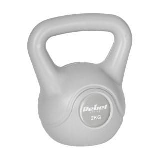 Kettlebell bitumiczny 2 kg szary REBEL ACTIVE