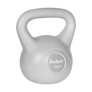 Kettlebell bitumiczny 20 kg szary REBEL ACTIVE