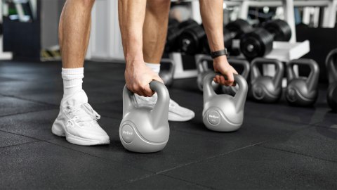 Kettlebell bitumiczny 22 kg szary REBEL ACTIVE
