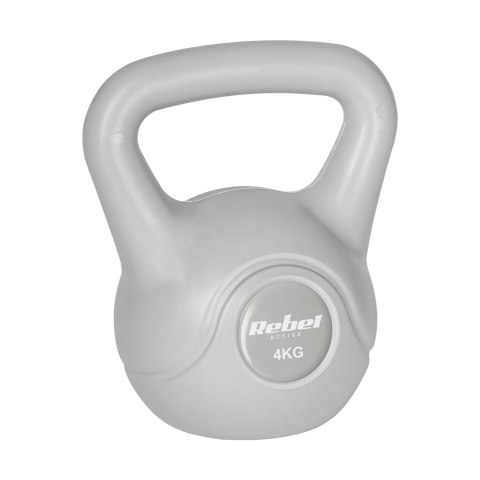 Kettlebell bitumiczny 4 kg szary REBEL ACTIVE