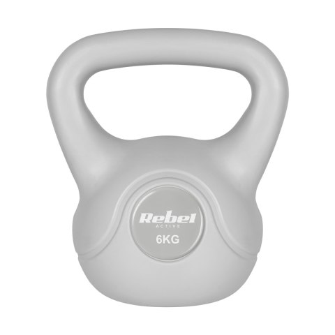 Kettlebell bitumiczny 6 kg szary REBEL ACTIVE