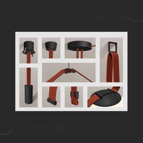 Klips końcowy 7,5x10,4mm Szynosystem Taśmowy 48V V-TAC Czarne