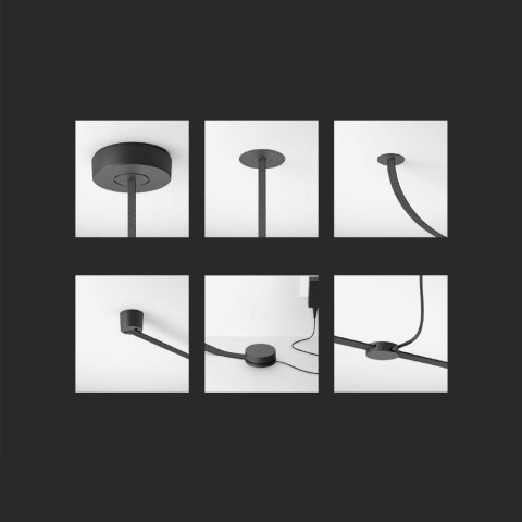 Klips końcowy 7,5x10,4mm Szynosystem Taśmowy 48V V-TAC Czarne