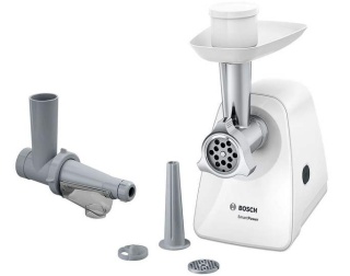 Maszynka do mielenia mięsa Bosch MFW2515W + wyciskarka soku, do kiełbasy