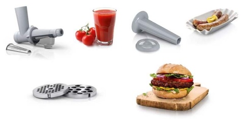 Maszynka do mielenia mięsa Bosch MFW2515W + wyciskarka soku, do kiełbasy