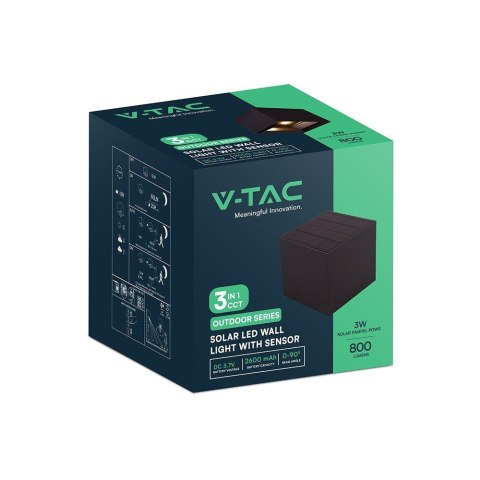 Oprawa Ścienna Solarna V-TAC 9W LED COB IP65 Czujnik Ruchu VT-409CCT 3800lm