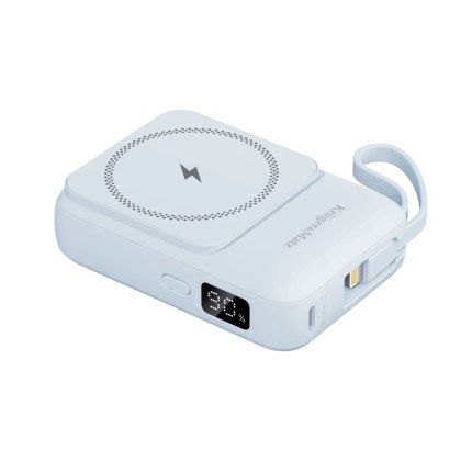 Power bank indukcyjny 10000 mAh Mag Safe z kablem niebieski Kruger&Matz