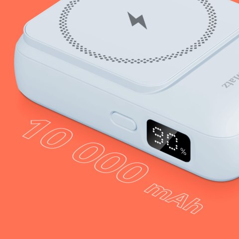 Power bank indukcyjny 10000 mAh Mag Safe z kablem niebieski Kruger&Matz