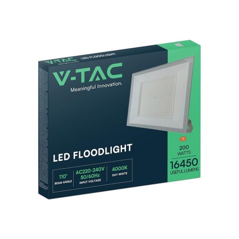 Projektor LED V-TAC 200W LED SMD 4000K Biały VT-44208 4000K 16450lm
