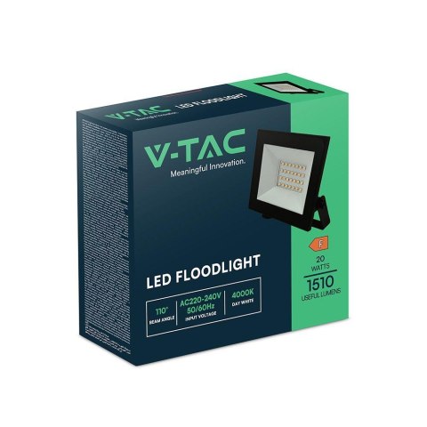 Projektor LED V-TAC 20W LED SMD 4000K Czarny VT-44022 4000K 1510lm