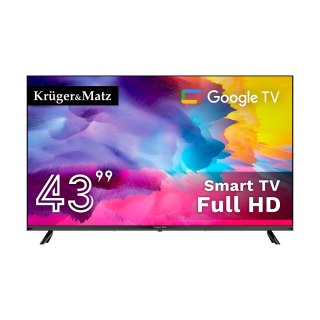 Telewizor Kruger&Matz 43" FHD Google TV, DVB-T2/S2/T/C H.265 HEVC