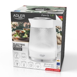 Adler Czajnik elektryczny szklany | Pojemność 1,8 L | Podświetlenie LED