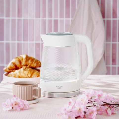 Adler Czajnik elektryczny szklany | Pojemność 1,8 L | Podświetlenie LED